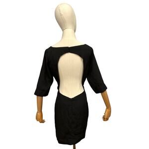 Literature Noir Black Twisted Front Open Back Mini Dress